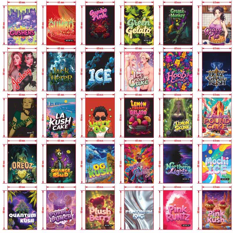 1g 6*8cm Smell Proof Mylar Bags Custom Logo Designs Cheap Price Smoking Accessories