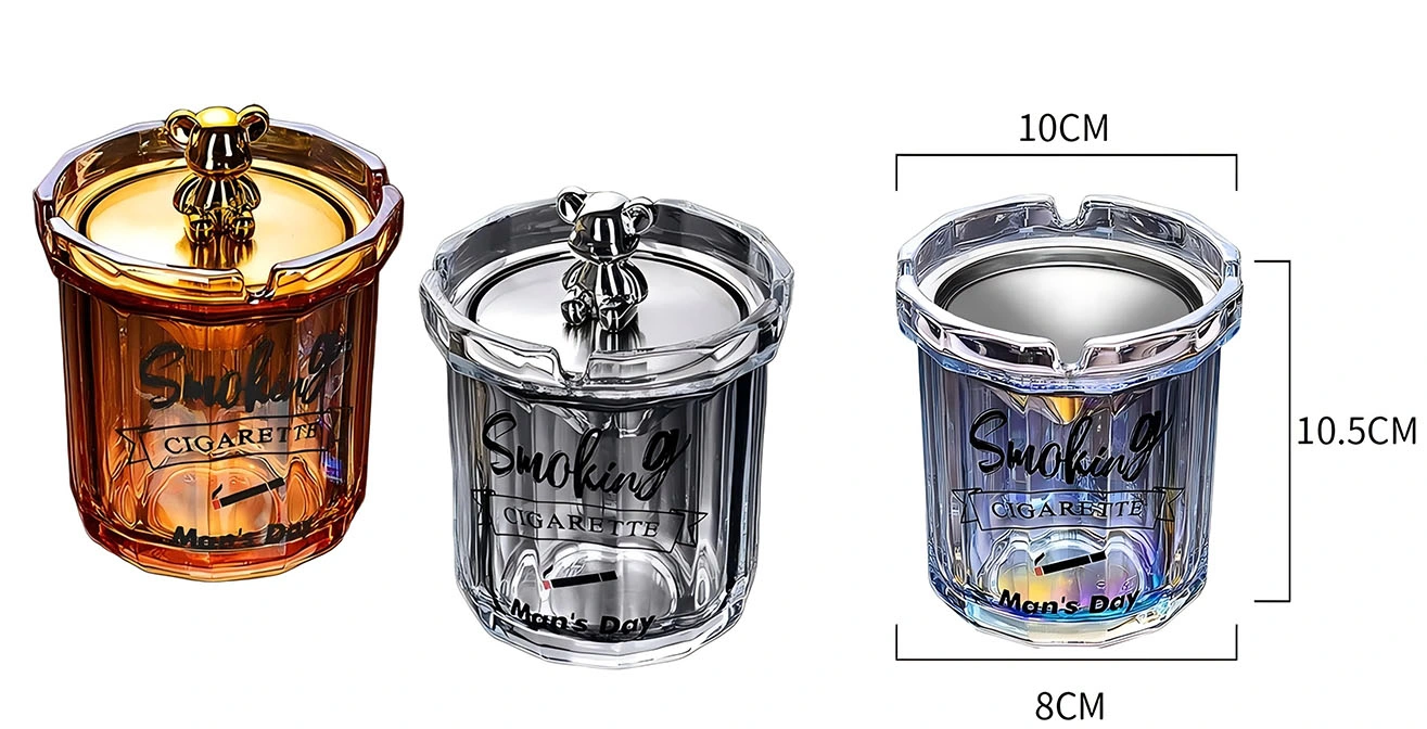 Ashtray with Transparent Colors Glass