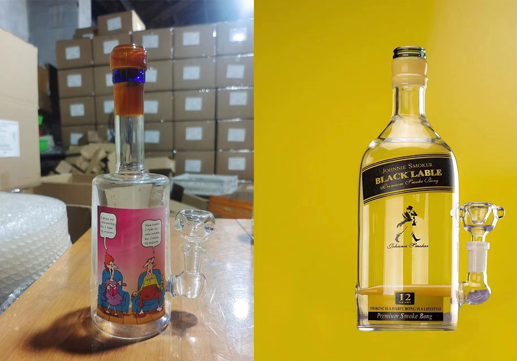 Beer Whisky Glass Bong Wholesale Factory Colorful Glass Smoking Beaker Water