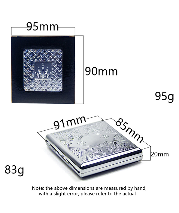 Smoking Accessories 20PCS Tin Metal Cigarette Case With Metal Tape