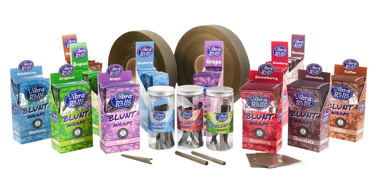 Blueberry Blunt Wraps 100% Natural 5pcs Packs Roll Flavors Tobacco Paper Custom Logo Smoking Accessories