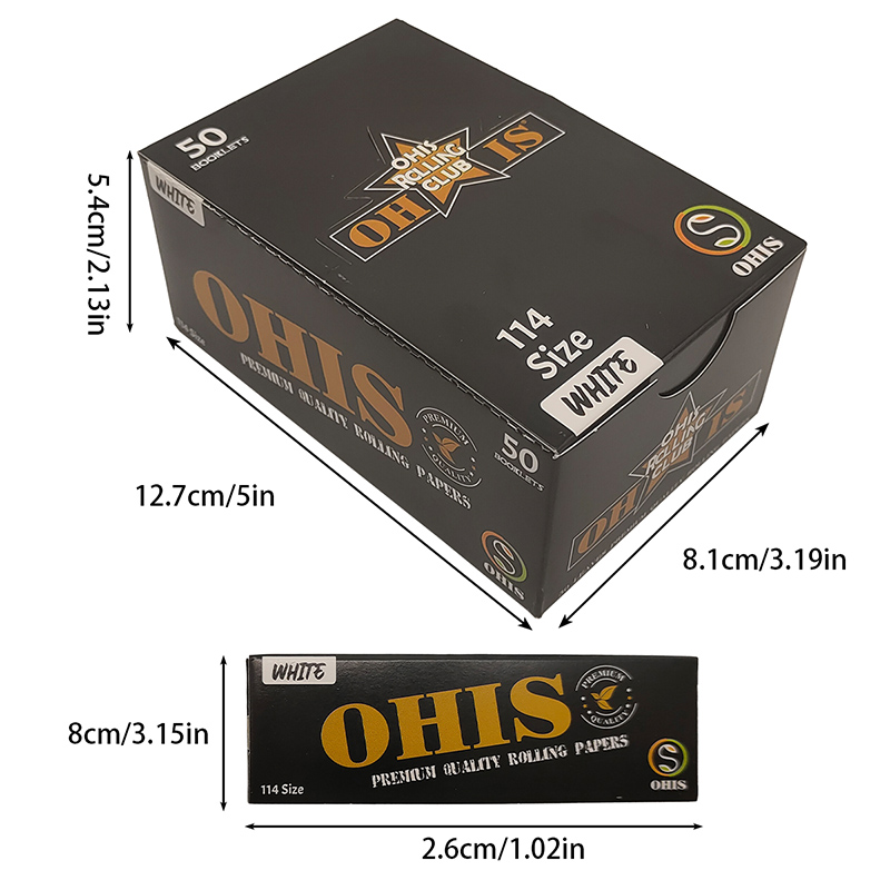OHIS 11/4 Size Slow Burning Natural Arabic Gum Cigarette Rolling Paper OHIS 11/4 Size Slow Burning Natural Arabic Gum Cigarette Rolling Paper